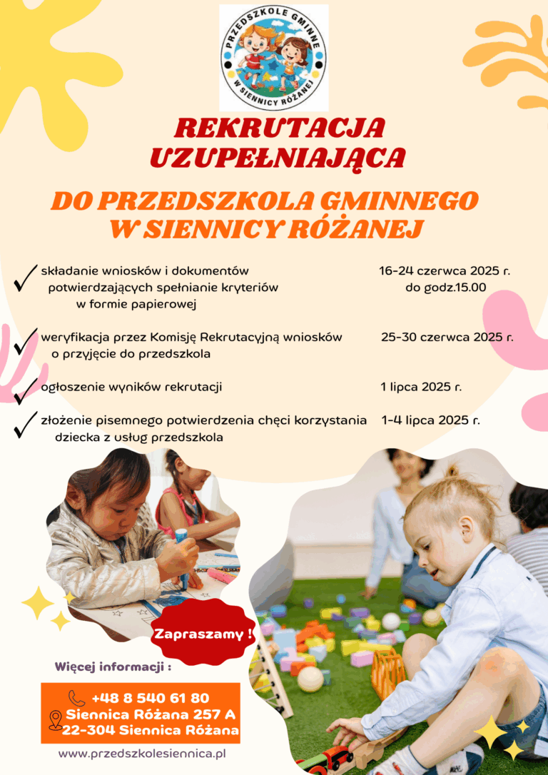 Rekrutacja uzupełniająca do przedszkola