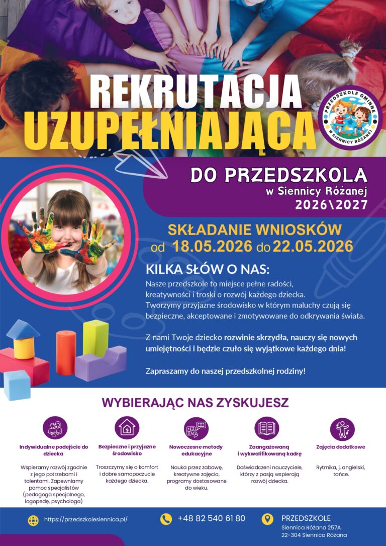 Rekrutacja uzupełniająca do przedszkola